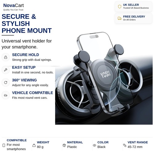 Phone mount round - mount, vent